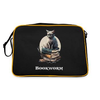 Bookworm the learned cat - Retro Bag - black/gold - Back