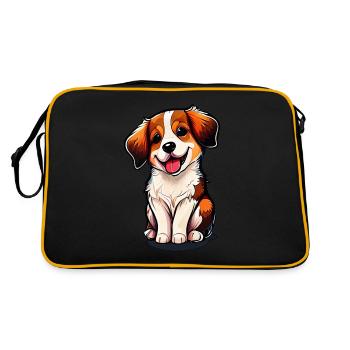 Le chien mignon, des couleurs vives et audacieuses - Sac Retro - noir/or - Dos