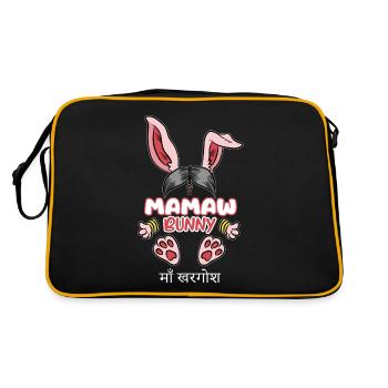 Mamaw Indische Großmutter Oma Indien Memaw - Retro Tasche - Schwarz/Gold - Hinten