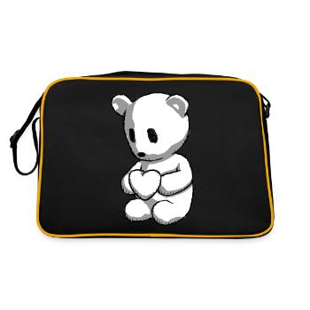 Teddy bear with heart - Retro Bag - black/gold - Back