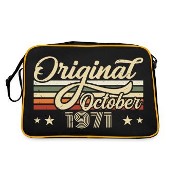 October 1971 Birthday in October - October 1971 - Retro Bag - black/gold - Back