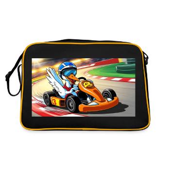 Stork Kart - Retro Tasche - Schwarz/Gold - Hinten