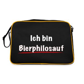 philosophie de la bière, drôle, boire de la bière, philosophe - Sac Retro - noir/or - Dos