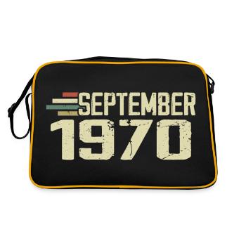 September 1970 Vintage Geschenkidee September 1970 - Retro Tasche - Schwarz/Gold - Hinten