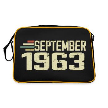 September 1963 Vintage Geschenkidee September 1963 - Retro Tasche - Schwarz/Gold - Hinten