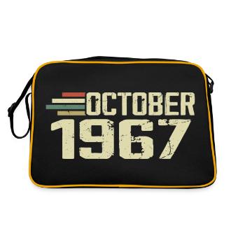 October 1967 - Geburtstag im Oktober 1967 - Retro Tasche - Schwarz/Gold - Hinten