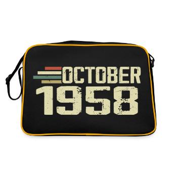 October 1958 - Geburtstag im Oktober 1958 - Retro Tasche - Schwarz/Gold - Hinten