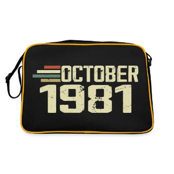 October 1981 - Geburtstag im Oktober 1981 - Retro Tasche - Schwarz/Gold - Hinten