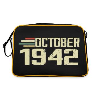 October 1942 - Geburtstag im Oktober 1942 - Retro Tasche - Schwarz/Gold - Hinten