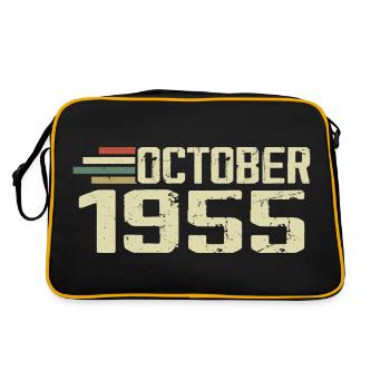 October 1955 - Geburtstag im Oktober 1955 - Retro Tasche - Schwarz/Gold - Hinten