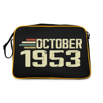 October 1953 - Geburtstag im Oktober 1953 - Retro Tasche - Schwarz/Gold - Hinten