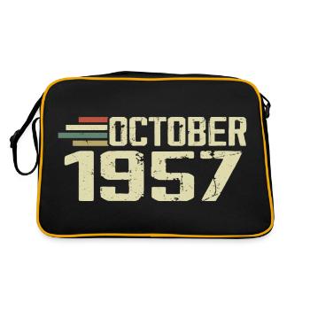 October 1957 - Geburtstag im Oktober 1957 - Retro Tasche - Schwarz/Gold - Hinten