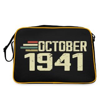 October 1941 - Geburtstag im Oktober 1941 - Retro Tasche - Schwarz/Gold - Hinten