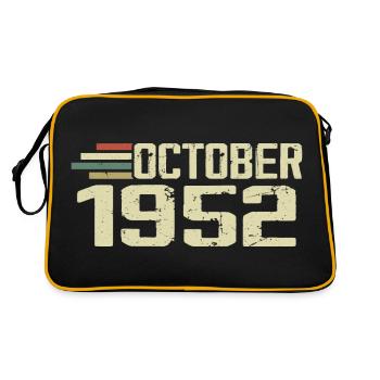 October 1952 - Geburtstag im Oktober 1952 - Retro Tasche - Schwarz/Gold - Hinten