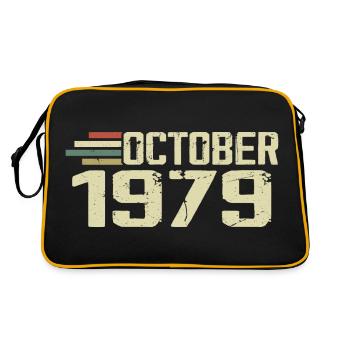 October 1979 - Geburtstag im Oktober 1979 - Retro Tasche - Schwarz/Gold - Hinten