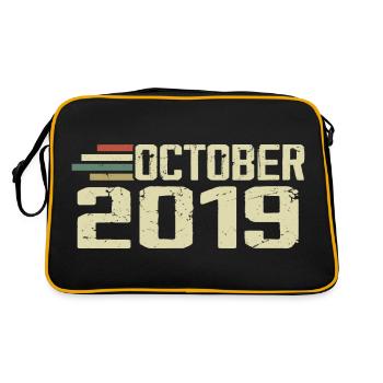 October 2019 - Geburtstag im Oktober 2019 - Retro Tasche - Schwarz/Gold - Hinten