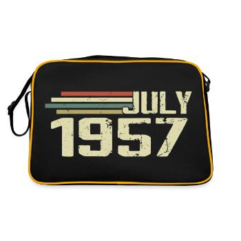 Geburtstag Juli 1957 Jahr 1957 Juli Jahrgang 1957 - Retro Tasche - Schwarz/Gold - Hinten