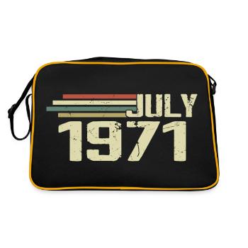 Geburtstag Juli 1971 Jahr 1971 Juli Jahrgang 1971 - Retro Tasche - Schwarz/Gold - Hinten