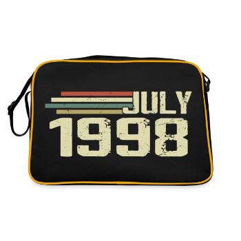 Geburtstag Juli 1998 Jahr 1998 Juli Jahrgang 1998 - Retro Tasche - Schwarz/Gold - Hinten