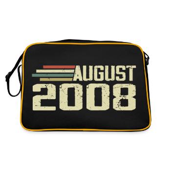 Geboren August 2008 Jubiläum August 2008 Jahrgang - Retro Tasche - Schwarz/Gold - Hinten