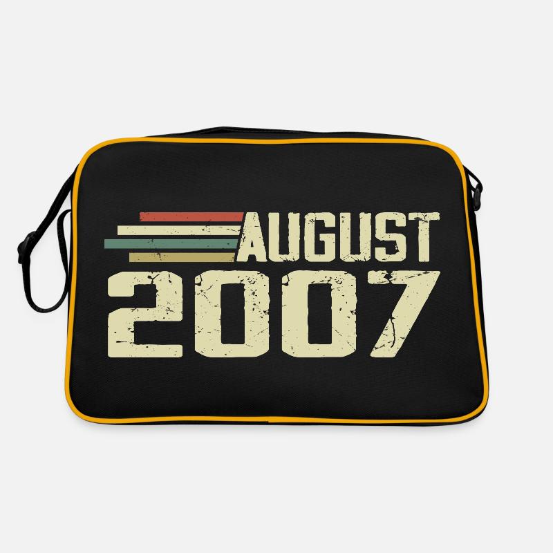 Born August 2007 Anniversary August 2007 Year Retro Bag