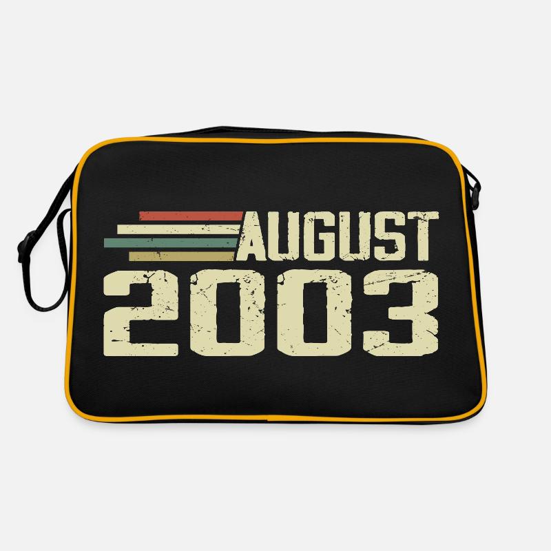 Born August 2003 Anniversary August 2003 Year Retro Bag