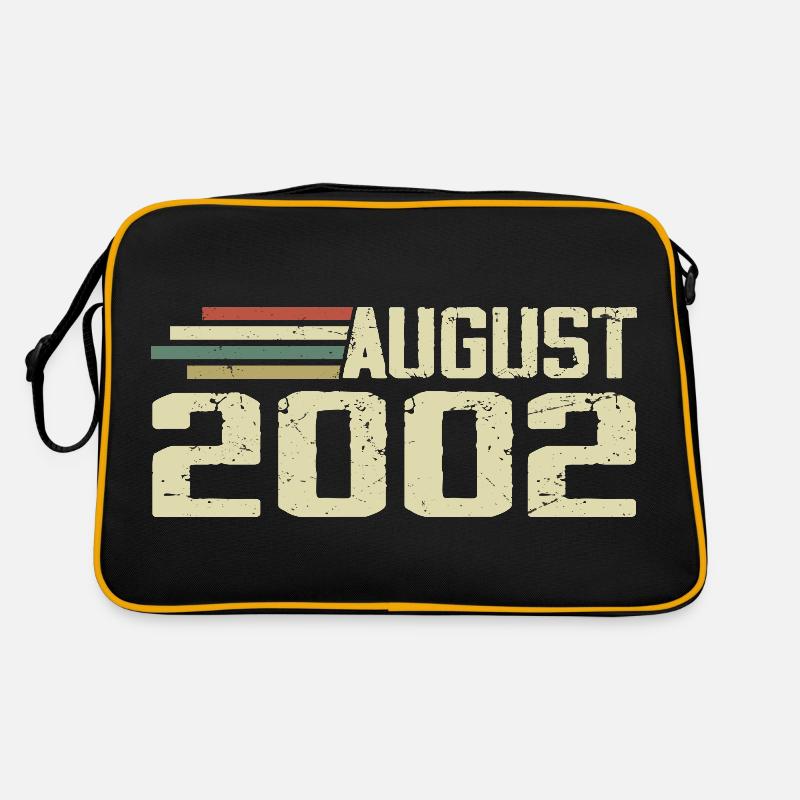 Born August 2002 Anniversary August 2002 Year Retro Bag