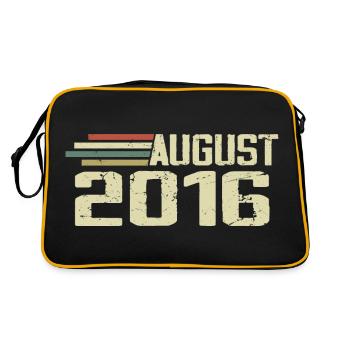 Né Août 2016 Anniversaire Août 2016 Millésime - Sac Retro - noir/or - Dos