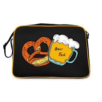 Fête de la bière Octoberfest. Tasse à bière et Brezel. - Sac Retro - noir/or - Dos