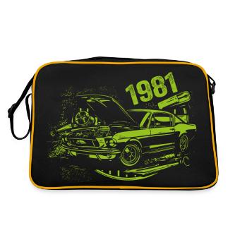 1981 Geburtstag Oldtimer Modell 1981 Vintage 1981 - Retro Tasche - Schwarz/Gold - Hinten