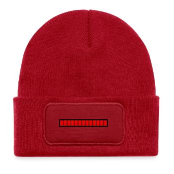 Rectangle loading bar Black Red (100%) - Kids' Recycled Patch Beanie - classic red - Front
