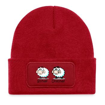 sheep - Kids' Recycled Patch Beanie - classic red - Front