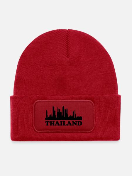 Thailand Skyline - Kinder Recycelter Patch Beanie - klassisch Rot - Vorne