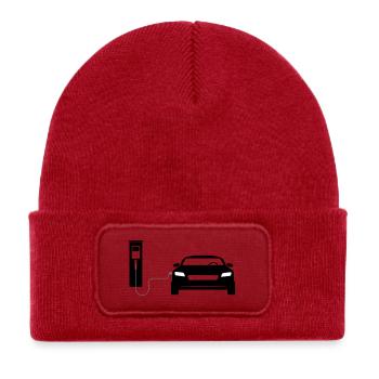 Station de recharge - Bonnet enfant en polyester recyclé avec patch - rouge classique - Devant