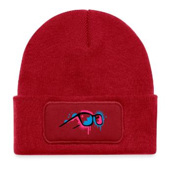 3D glasses in graffiti style - Kids' Recycled Patch Beanie - classic red - Front