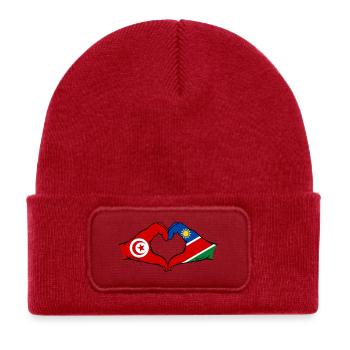Tunisia Namibia Flag Hands Heart Shape Used - Kids' Recycled Patch Beanie - classic red - Front
