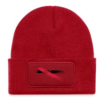 two color stripes with horizontal stripes - Kids' Recycled Patch Beanie - classic red - Front