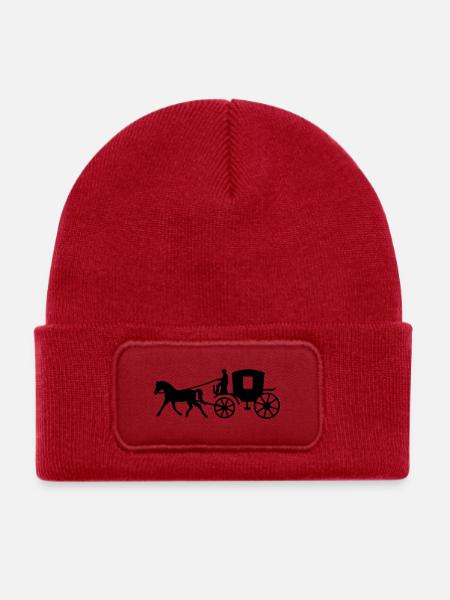kutsche kutscher pferd - Kinder Recycelter Patch Beanie - klassisch Rot
