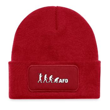 Evolution zum Schriftzug - Kinder Recycelter Patch Beanie - klassisch Rot - Vorne