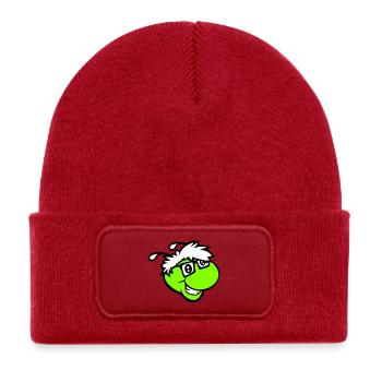 Nerd Chenille Geek Intelligent Ver Lunettes à monture d'écaille Intelligent - Bonnet enfant en polyester recyclé avec patch - rouge classique - Devant