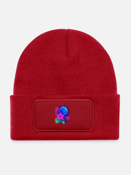 Neon Tropic Moon - Kinder Recycelter Patch Beanie - klassisch Rot - Vorne