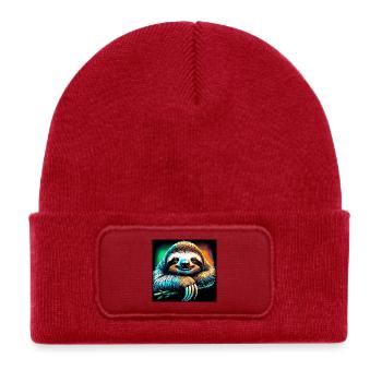 sloth - Kids' Recycled Patch Beanie - classic red - Front