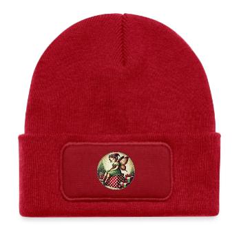 Fairy on Polka Dot Presents - Kids' Recycled Patch Beanie - classic red - Front