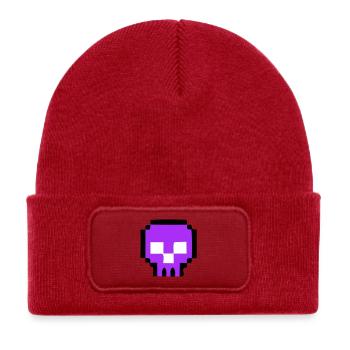 Pixel Skull Game Over - Kids' Recycled Patch Beanie - classic red - Front