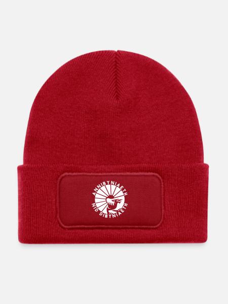 Annibyniaeth Nid Dibyniaeth - Kinder Recycelter Patch Beanie - klassisch Rot - Vorne