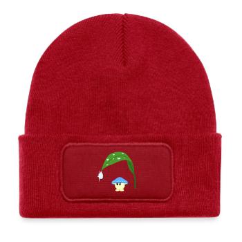 Blue Mushroom - Kids' Recycled Patch Beanie - classic red - Front