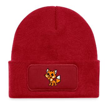 Fox Comic - Kids' Recycled Patch Beanie - classic red - Front