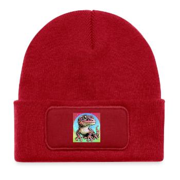 Gecko - Bonnet enfant en polyester recyclé avec patch - rouge classique - Devant
