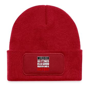 Murder – A Good Reason and a Bad Day - Kids' Recycled Patch Beanie - classic red - Front
