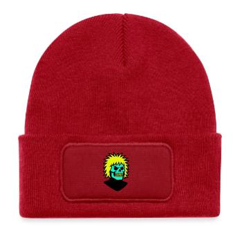 Skullman avec une coiffure cool - Bonnet enfant en polyester recyclé avec patch - rouge classique - Devant